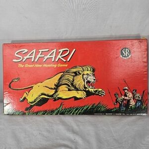 Vintage 1950 Safari Board Game  Selchow & Righter co Hunting Game  COMPLETE